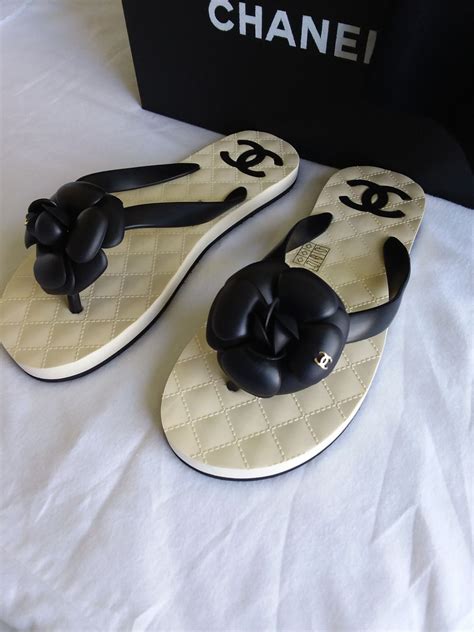 chanel flower flip flops|chanel sandals official website.